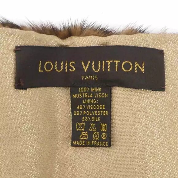 Auth LOUIS VUITTON Muffler Scarf Tippet Brown Fur - Picture 14 of 16